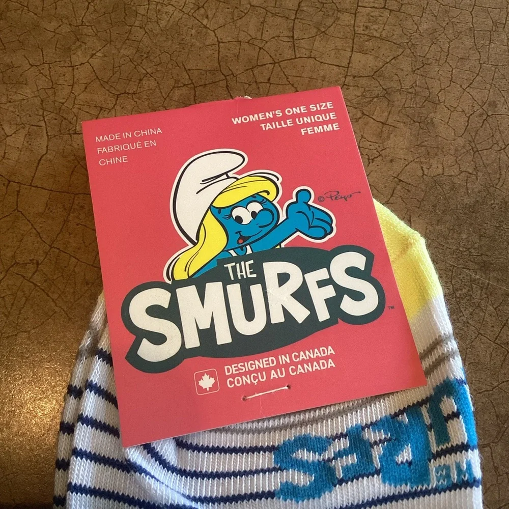 The Smurfs Kissing Heart Ankle Socks Footies One‎ Size NEW